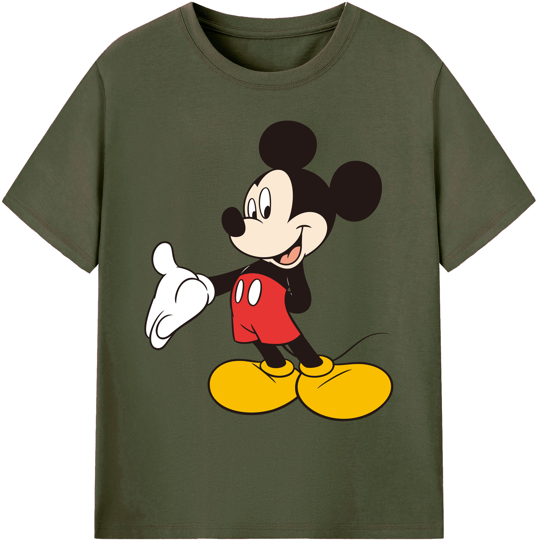 ミッキーマウス Mickey Mouse 綿100％ メンズ半袖Tシャツ｜肌触りやわらか＆通気性